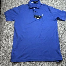 U.S. Polo Assn Luxury Feel Polo Shirt Men's Blue Soft Casual - Large - READ