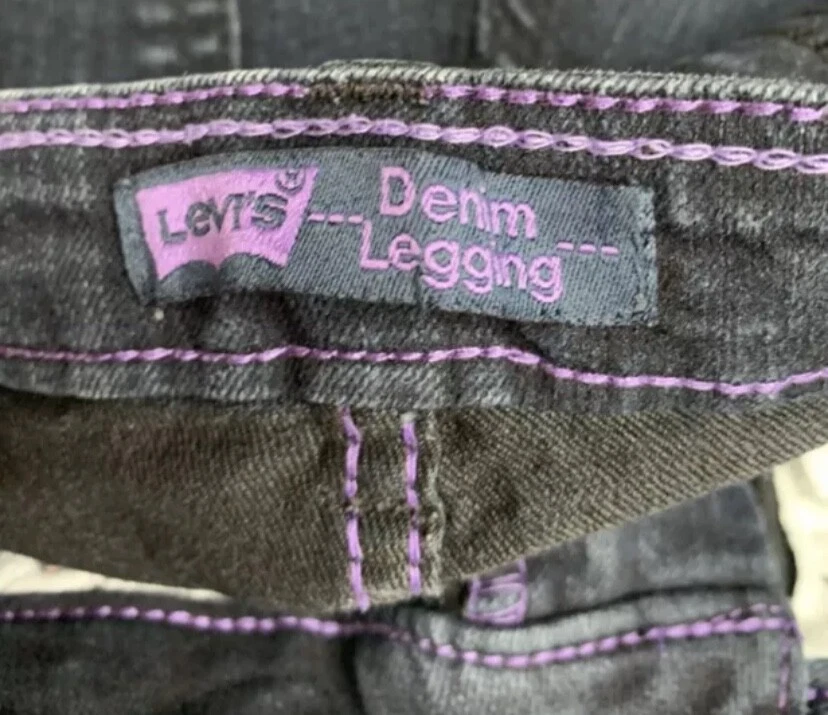 Levi's Denim Jegging Legging Pantalones Azul Largo Pierna Recta Niña 10 Grande L Foto 4 de 4