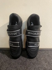 Nashbar Mens Shadow Cycling Shoes Black Silver US 6.5. Bicycle See Pics Bike
