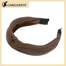 1Pcs Satin Knotted Headband Knot Cross Hairband for Women Dark Brown 1.2" Wide