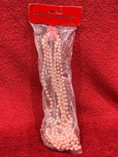 New Vintage Light Pearl Pink Beaded Garland 9 Foot for Christmas or Wedding