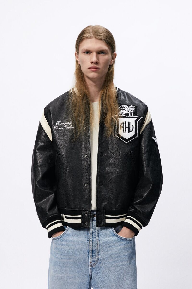 New Zara X Rhuigi Genuine Leather Bomber Jacket S Black 5388 New Zara X Rhuigi Genuine Leather Bomber Jacket S Black 5388