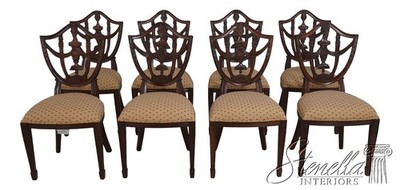 L71797: Set of 8 MAITLAND SMITH Shield Back Mahogany Dining Room Chairs