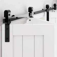 72" Bifold Barn Door Hardware: Smooth Quietly Bi-fold Sliding Door Hardware f...