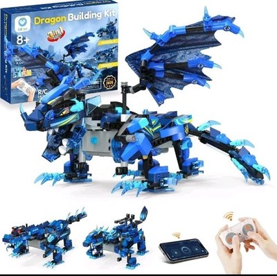 Sillbird Dragon Building Kit with Remote Control STEM Gifts for Kids Boys Age...