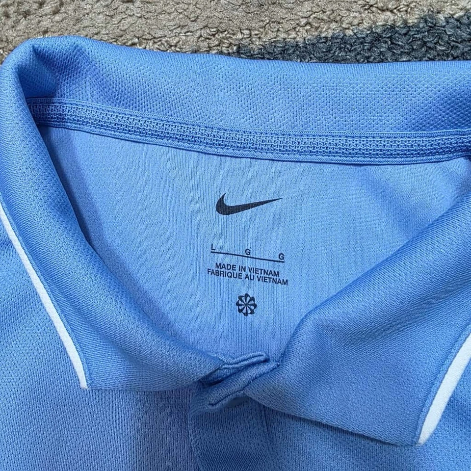 Nike Villanova Polo Azul Claro L Para Hombre Dri-Fit Golf Rendimiento Camisa Foto 4 de 4