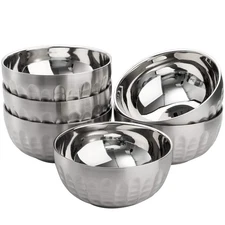 Cedilis 6 Pack SUS304 Stainless Steel Cereal Bowls, 28oz Double-Walled Insula...