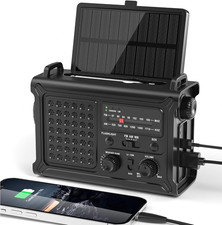Emergency Weather Radio NOAA Alert with Battery Backup 12000Mah Hand Crank Solar