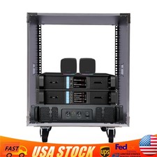 12U Cabinet Rolling Network Rack Audio Studio Video Telecom Equipment Rack Black