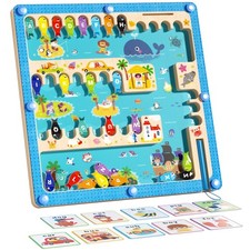 Magnetic Alphabet Maze Letter Puzzle Board, Montessori Toys Alphabet Puzzle f...