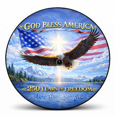 3D Illusion Christian America 250 Years Of Freedom Flat 2D Print Tire Cover