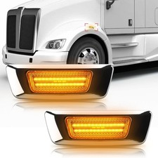 2pcs Side Marker Led Light Fit For Kenworth T680 T880 Amber Fender Marker Light 2pcs Side Marker Led Light Fit For Kenworth T680 T880 Amber Fender Marker Light