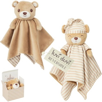 Zelkii Reversible Baby Lovey Security Blanket - Soft, Cute & Calming for Infants