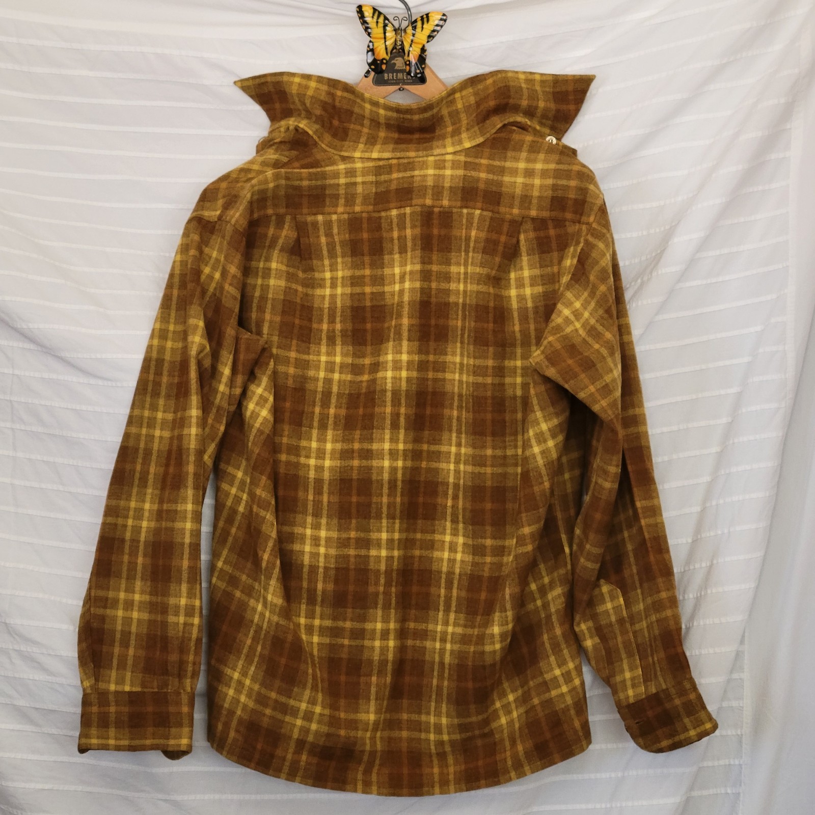 Pendleton 60s M Wool Loop Collar Board Shirt Flap… - image 3