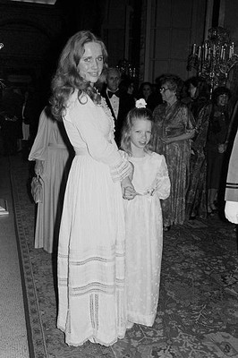 Liv Ullmann going to a formal event with her daughter Linn 1960 NY Old Photo