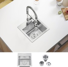 15 Inch Drop in Bar sink 9 inch deep Nano Coating Stainless Steel Drop in