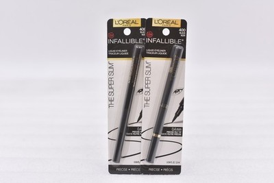 Lot of 2 L'Oreal Paris Infallible Liquid Eyeliner - 400 Black Noir 0.034oz