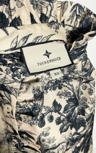 TUCKERNUCK schwarz beige Zypresse Toile Tate kastig Plissee Swing Minikleid XS = 0/2 - Bild 11 von 12