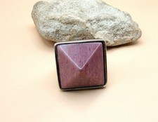 VTG Sterling 925 RLM Studio Robert Lee Morris Pyramid Rhodonite Sugarloaf Ring