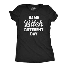 Womens Same Bitch Different Day T Shirt Funny Offensive Vulgar Joke Tee for