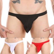 Mens Breathable Underpants Pouch Low Waist Backless Thongs Jockstrap Underwear