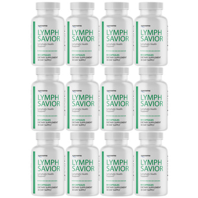 Lymph Savior Supplement Capsules for Lymphatic Health Support - 12 Bottles