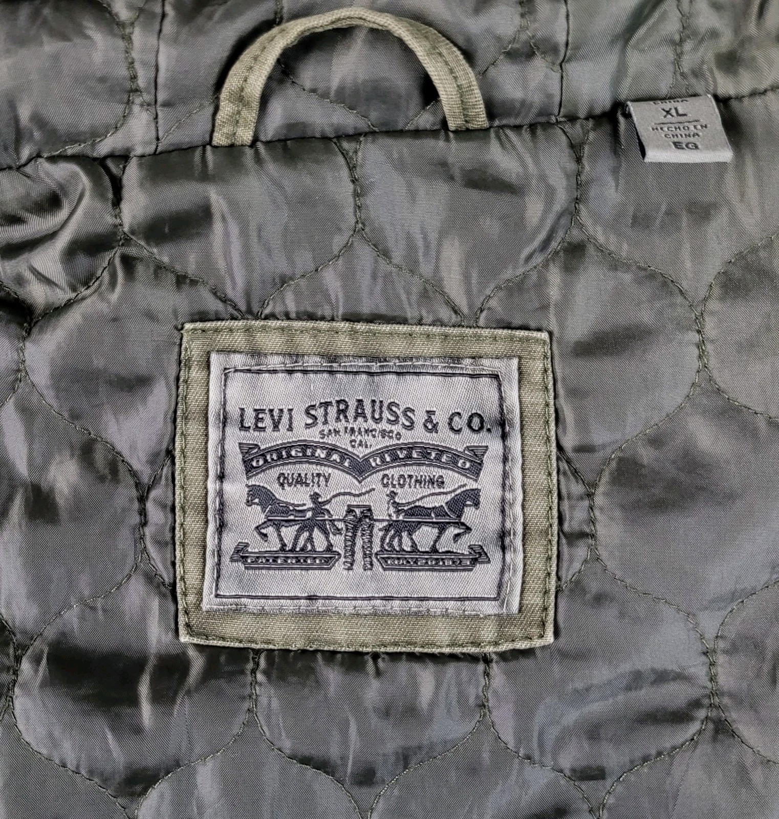 Levis Jacket Military Hooded Utility Drawstring Waist Cargo Women's Size XL thumbnail 3