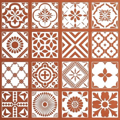 Reusable Mexican Talavera & Spanish & Mandala Stencils Floor Tile Stencils fo...