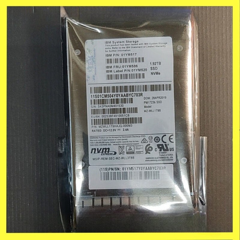 01YM586 01YM517 01YM520 compatible IBM 1.92TB 2.5'' NVMe Flash