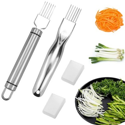 2 PCS Scallion Cutter Kitchen Scallion Cutters Shred Knife with Stainless Ste...