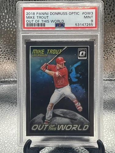 2018 Panini Donruss Out of this World Crystals Mike Trout #OW3 PSA 9