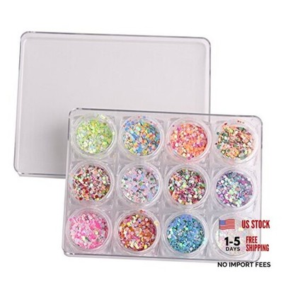 12 Box 1mm, 2mm, 3mm Round Confetti Nails - Shiny Nail LP0033