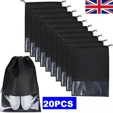 20Pcs Travel & Daily Shoe Bag Large Non-Woven Drawstring Shoes Storage Bags UK