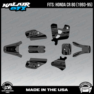 Graphics Kit for Honda CR 80 1993 1994 1995 CR80 Warrior Series - Smoke