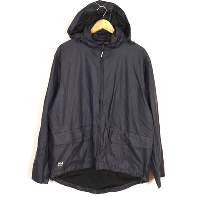 HELLY HANSEN Herren Jacke Gr.M Schwarz Taschen Kragen Reißverschluss Regenman...