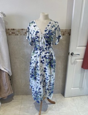 New warehouse wrap style floral summer Midi dress UK14