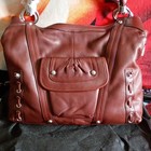 B Makowsky Brown Leather Handbag Brand New