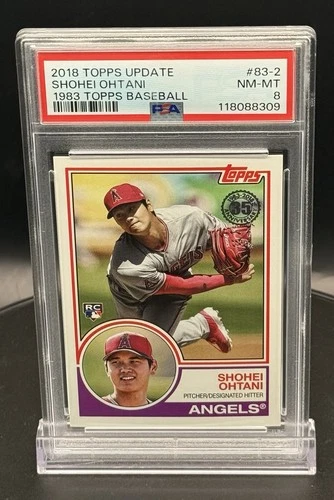 2018 Topps Update ~ SHOHEI OHTANI ROOKIE ~ 1983 Topps Baseball ~ #83-2 ~ PSA 8