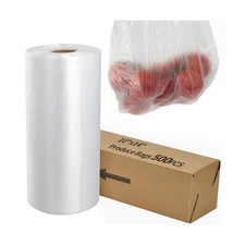 10x14inch Food Storage Bags Clear Plastic Produce Bag, 500Counts Disposable P...