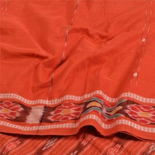 Sanskriti Vintage Sarees Pochampally Hand Woven Ikat Pure Cotton Sari Fabric
