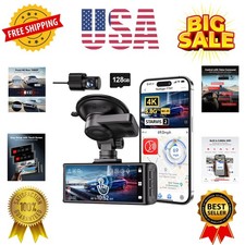 4K STARVIS 2 Dash Cam Front and Rear, 5GHz WiFi 20MB/s Download, 128GB Card I...