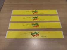 4 Vintage Coca Cola Mello Yello Citrus Soda Decals Stickers 1 (15/16)" By 14½"