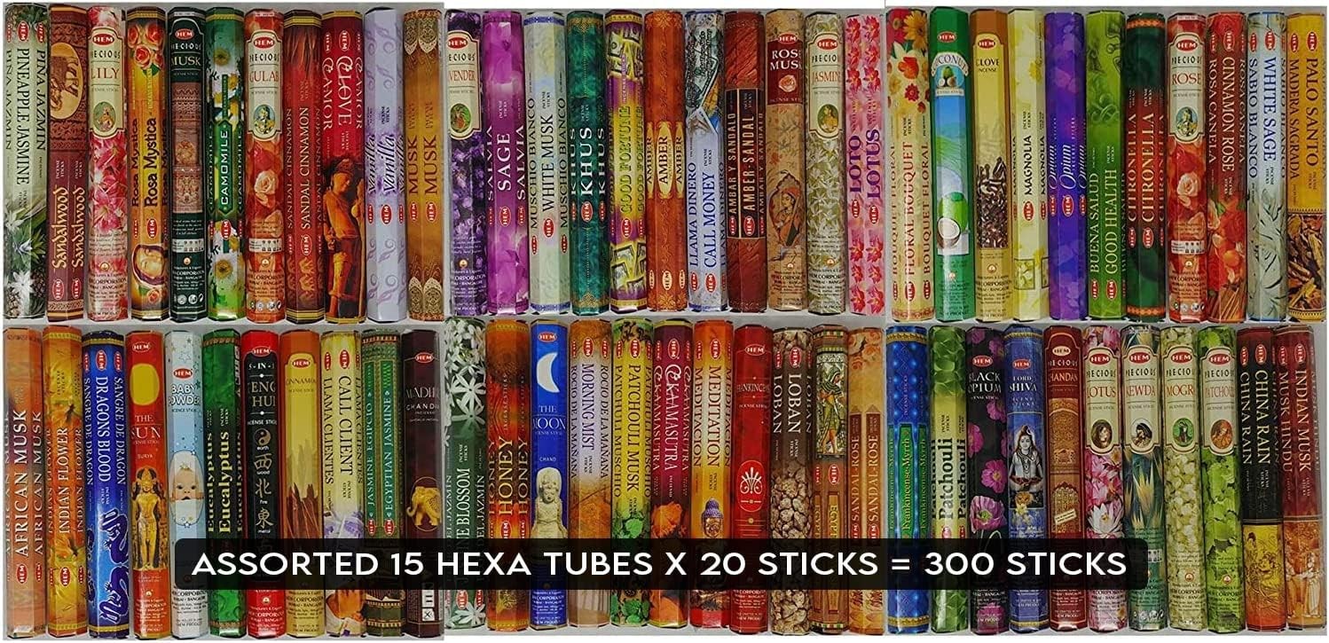 Hem assorted scents, unique combination incense sticks (20 stick x 15 Pack,300