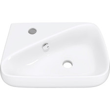 Petit Lavabo à Poser Céramique Blanc 45x28x13 cm à Effet Lotus