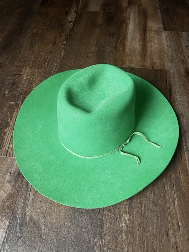 Ladies 6 3/4 AMERICAN Hat Co Cowgirl Hat Maxi Felt Green