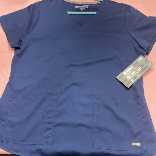 GRAYS ANATOMY SCRUB TOP / BY BARCO / NAVY BLUE / XL / NEW WITH TAGS / CHEAP /WOW - Picture 5 of 12