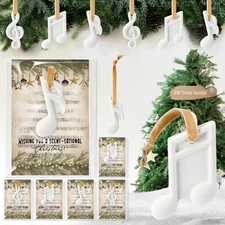 Heigble 6 Sets White Music Note Christmas Tree Hanging Scented Ornaments