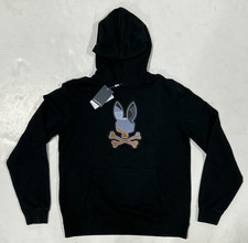Psycho Bunny Kids Dante Embroidered Hoodie Black Youth NWT