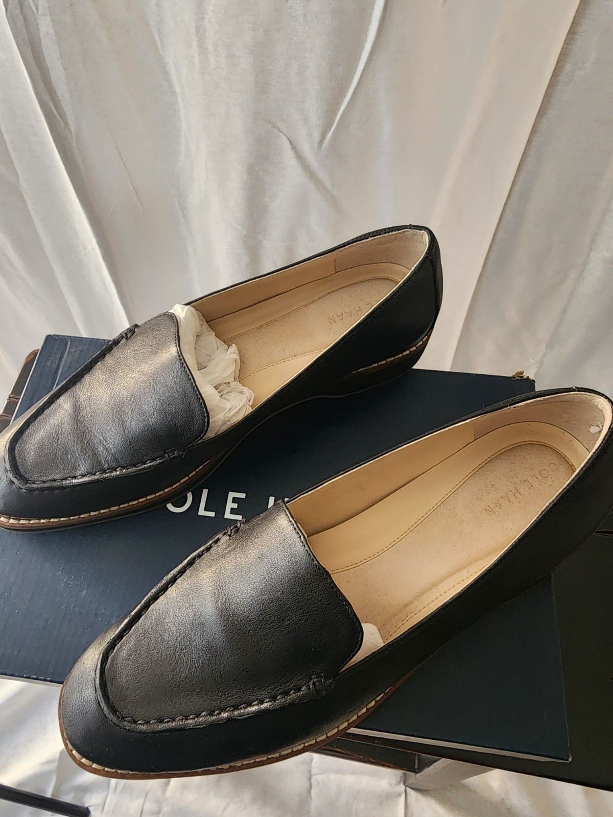 Cole Haan Women’s Loafer Flats Black Leather Slip-On Closed Toe US 7.5 B image 5