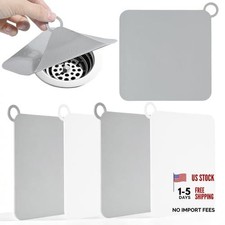 4-Pack Silicone Floor Drain Covers, 6x6 Inch Anti-Odor Mats Deodorizing Plugs,